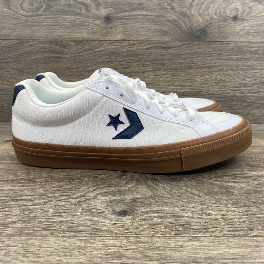 Converse Star Player 76 Sneakers Mens 10 White Navy Gum Canvas Low Top A13493C